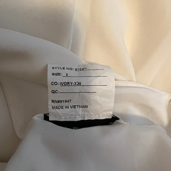 After Six One Shoulder Bow Dress Ivory Size 2 - Picture 6 of 7